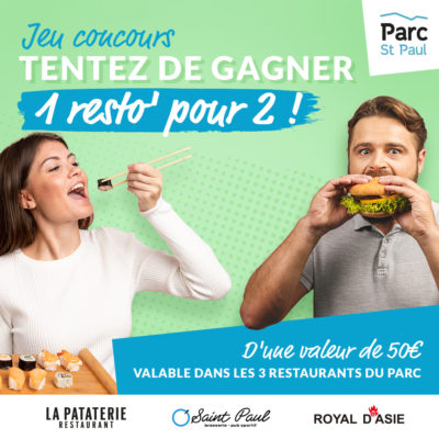 remportez un repas pour 2 personnes parc saint paul