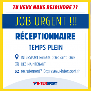 intersport parc st paul recherche un réceptionnaire