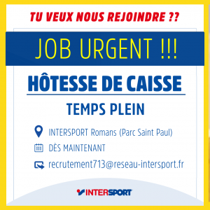 intersport parc st paul recherche une hôtesse de caisse 